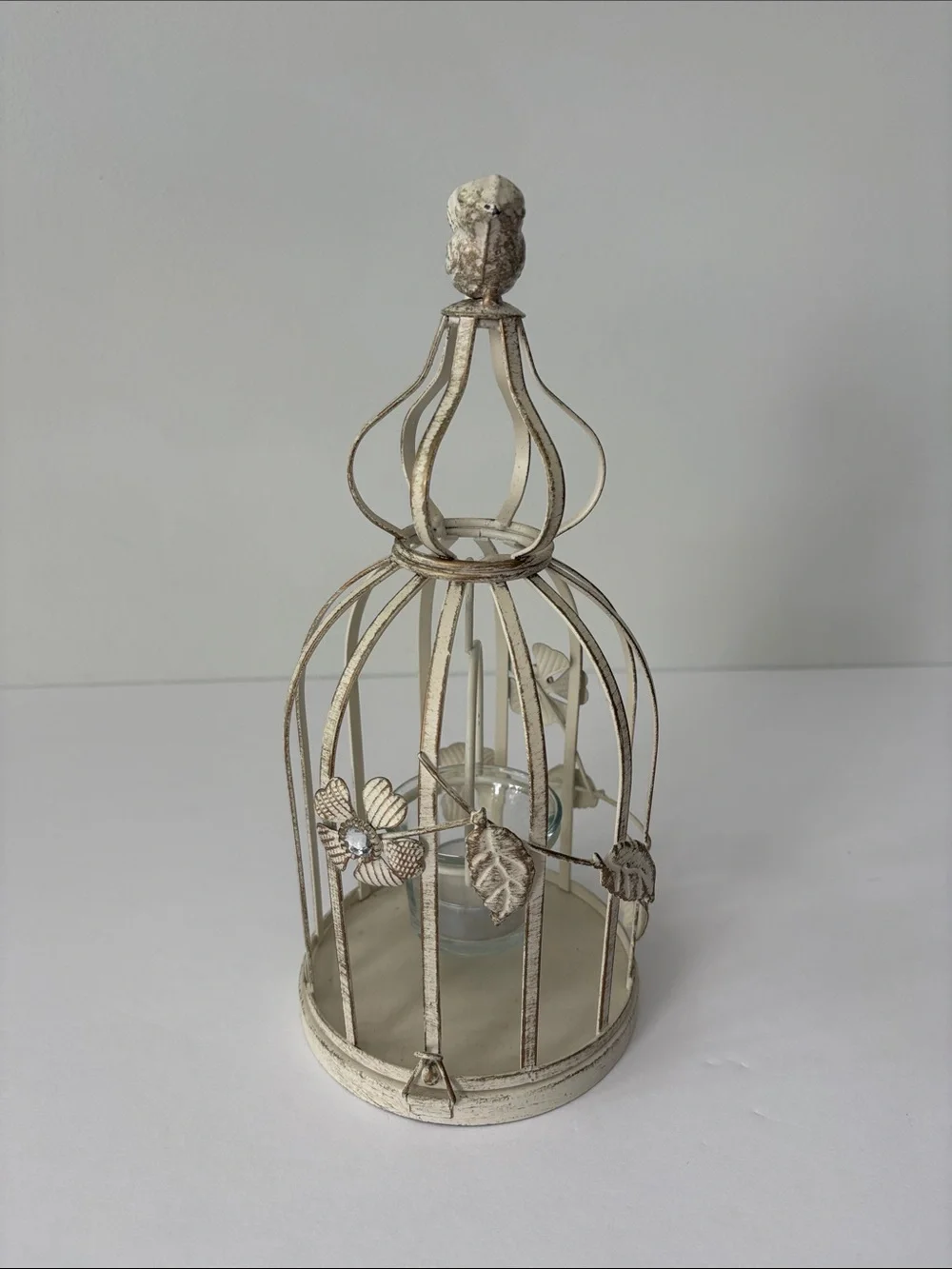 Pier 1 Imports Birdcage Lantern Candle Holder Bird Finial 11